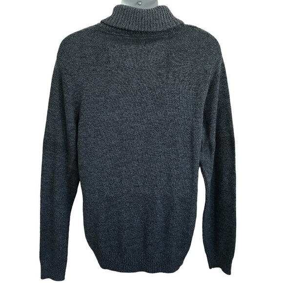 Method Men Blue Shawl Collar Chunky Knit Pullover Sweater Business Casual Preppy - Picture 2 of 11